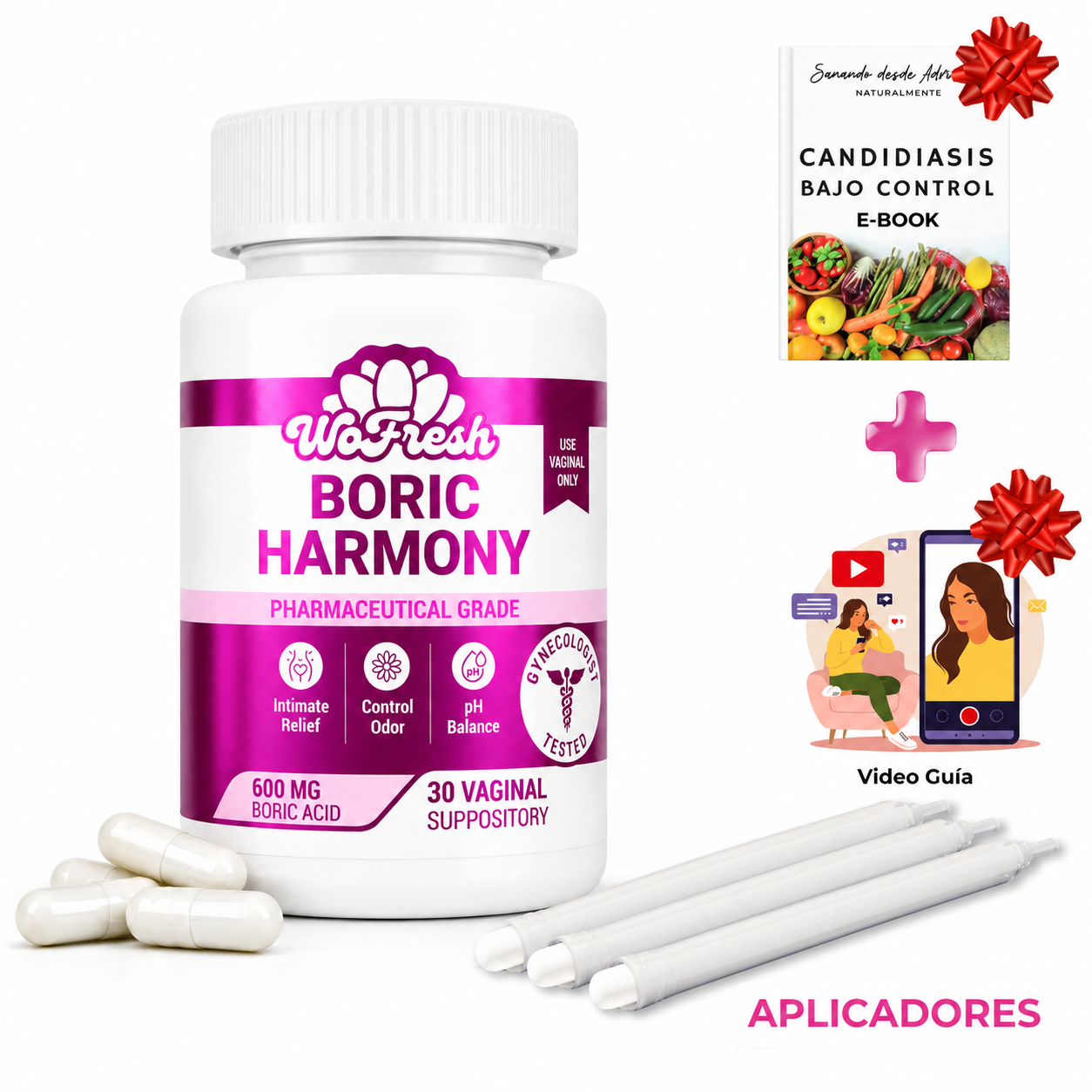 ÓVULOS DE ÁCIDO BÓRICO 600 MG BORIC HARMONY WOFRESH PACK X2