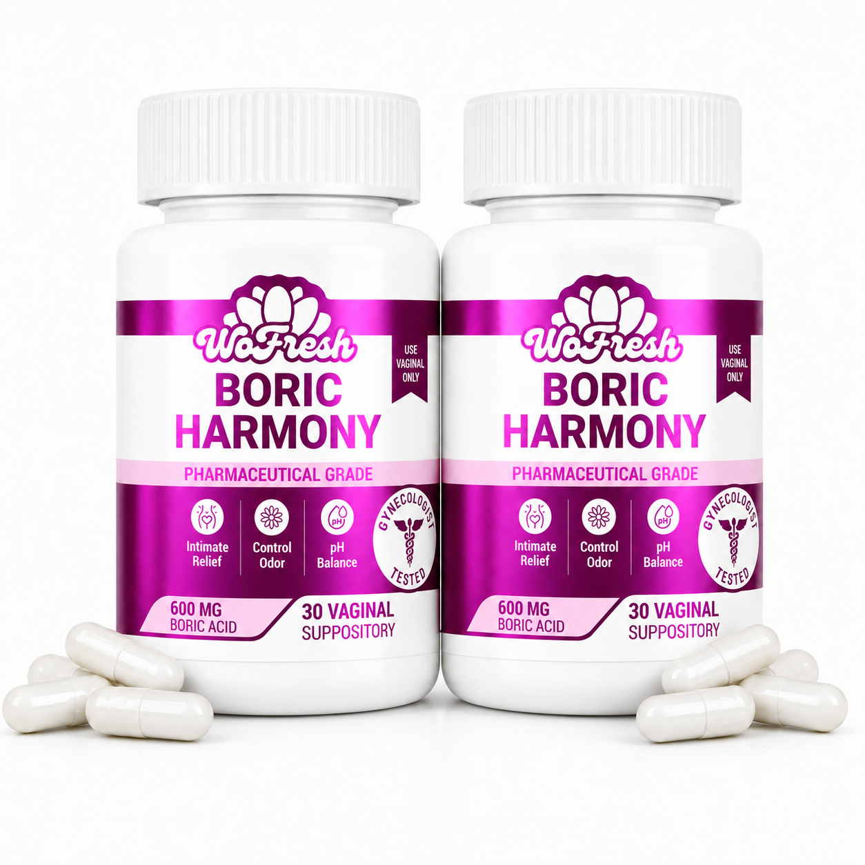 ÓVULOS DE ÁCIDO BÓRICO 600 MG BORIC HARMONY WOFRESH PACK X2