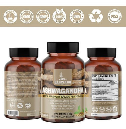 ASHWAGANDHA REDWOOD 3000 MG EXTRA FUERTE